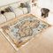 Generisch Vintage Teppich - Retro-Weltkarte Kompass Rutschfest für Wohnzimmer und Schlafzimmer, 60x90 cm Weich Waschbar, Geeignet für Flur