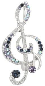 GamTelightpe Broche Note de Musique Ziron Brillant pour Femmes et Hommes pour les Vêtements et Écharpe et Sac