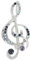 GamTelightpe Broche Note de Musique Ziron Brillant pour Femmes et Hommes pour les Vêtements et Écharpe et Sac