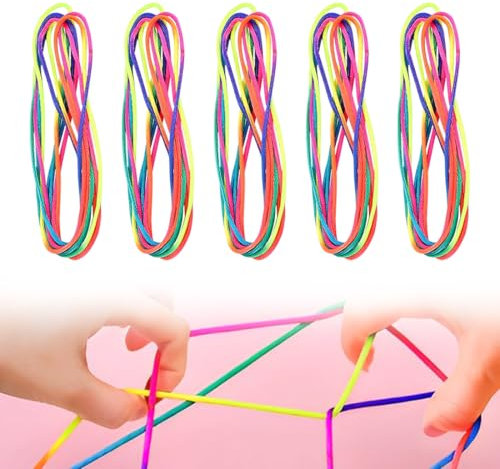 BIRLOZA Jeu de Fils pour Les Doigts Jeu de Doigt Arc en Ciel Corde Arc en Ciel Doigt Jeu de Fils pour Enfants