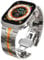KADES Titan Armband für Apple Watch - Ultra 2, 49mm, Series 10 46mm, 9/8/7 45mm, SE/6/5/4 44mm - Titan/Orange