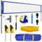 JOGENMAX Professionelles Volleyballnetz für Hinterhof mit höhenverstellbaren Stangen, robustes Volleyballnetz mit Tragetasche, Volleyball & Luftpumpe, Outdoor-Volleyballnetz-Set für Innenhof, Strand