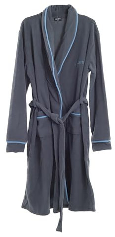 Viterbo Biancheria Vestaglia Uomo Da Camera LMW00328 In Morbido Pile Invernale Lunga (Grigio, L)