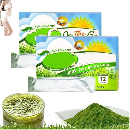 SBG Erba d'orzo, erba d'orzo in polvere, 100% pura e biologica Sbg Orzo Erba Succo in polvere, succo di erba d'orzo biologico, migliora la tua salute naturalmente (2 scatole)