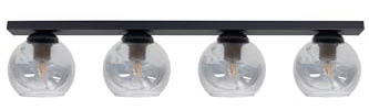 Licht-Erlebnisse Deckenleuchte Glas Metall Schwarz Rauchgrau Wohnzimmer Flur Küche L:80 cm E27 bis 60 W 4-flammig blendarm wohnlich gemütliche Deckenlampe Büro STAMGUI