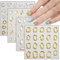 BelleVive 4 Sheets 5D Embossed Nail Art Stickers Crystal Soft Gel Sliver Geometric Frames Nail Stickers Self Adhesive DIY Nail Accessories