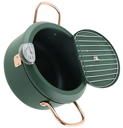 Cabilock 1 Pc Freidora Tempura Asador Microonda Sartenes Cacerola Freidora De Aire Ninja De Doble Tostadora Portátil Utensilios De Cocina Mini Freidora Horno Sartén Acero Carbono Green