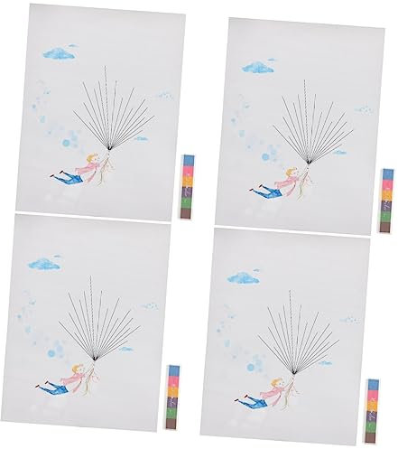 Alipis 4pcs Directional Sign Wedding Ingerprint Tree Guestbook Fingerprint Balloon Guest Book for Wedding Ornament