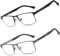 ZENOTTIC Blaulichtfilter Brille Herren,Lesebrille Metallgestell Blendfreies Sport Computerbrille Grau & Schwarz 3 Dioptres
