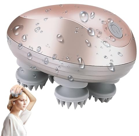 Electric Scalp Massager, Waterproof Head Massager with 3 Modes for Hair Growth, Portable Head Scratcher with Silicone Heads, Deep Cleaning, Gifts for Women Men Pet Relaxation, Stress Relief