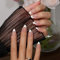 KQueenest White French Tip Press on Nails Short Almond, French Tip False Nails with Glue, Short Stiletto Fake Nails Press ons, Natural Nude, Elegant Gel Stick on Nail for Women Wedding 30 Pcs