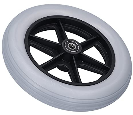 Ersatzrad für Rollstühle, 10 Zoll Ersatzrollen Rollator Vorderräder, Pannensicher Zubehör, 12mm, 10x2