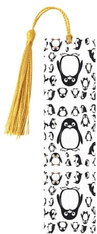 Niedlicher Pinguin-Druck, 5 Stück Lesezeichen, niedliche Lesezeichen aus Holz für Männer und Frauen, einzigartiges Lesezeichen zum Lesen, ideales Geschenk