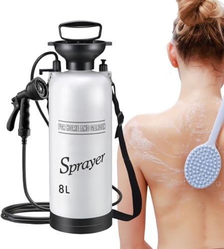 Dranng Pompe pour Douche de Camping,Pompe À Eau Portable pour Douche de Camping | Accessoire de pour Hygiène en Randonnée Nettoyage de Camping-Car et Extérieur