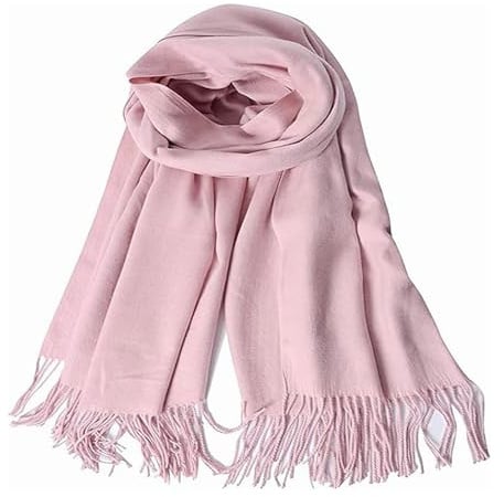 YIXINCHENQI Damen Kaschmir Schal Winter Feinstrick Halstücher Stolen Umschlagtücher Schal Warmes Halstuch 200x70cm(Rosa)