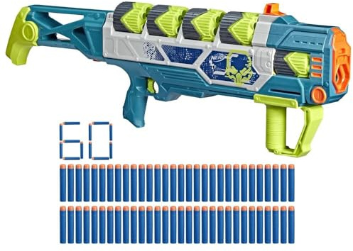Nerf Rebel Ops Doom Cannon Dart-Blaster mit 60 Nerf Elite Darts aus Schaumstoff & 5 Superhülsen für 12 Darts, Spielzeug und Geschenk für Kinder, ab 8 Jahren