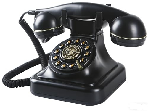 TangYeah Retro Home Landline Phone,Old Fashion Telephone (Hearing Aid Compatible),Antique Telephone,Vintage Corded Desk Phone,Retro Push Button Phone, Redial, Tangle Free Cord for Home, Office, Black
