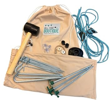 Bell Tent Boutique- Tent Spares Kit, Rock Pegs, Pin Pegs, Rebar Pegs, Mallet, Guy Ropes