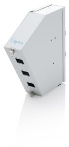 DIGITUS LWL-Hutschienenadapter – SC Simplex/LC Duplex – Spleißkamm – abgewinkelt – DIN-Rail Montage – Glasfaser-Verteiler – Grau