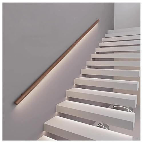 Corrimano per scale in legno con luce, corrimano a LED per scale esterne e interne