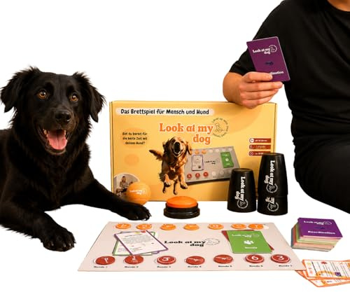 Look at my dog - Das Brettspiel für Mensch und Hund | Interaktives Hundespiel mit Challenges, Strategie und Spielspaß | Beschäftigung zusammen mit dem Hund | Spielerisches Hundetraining