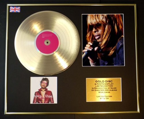 EC Mary J. Blige/Goldene Schallplatte/Record & Foto-Darstellung/Limitierte Edition/COA/NO More Drama