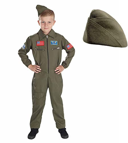 Fun Shack Costume Pilota Aereo Bambino, Costume Aviatore Bambino, Costume Carnevale Pilota Bambino, Vestito Pilota Aereo Bambino, Costume Pilota Bambino, Tuta Pilota Bambino XL