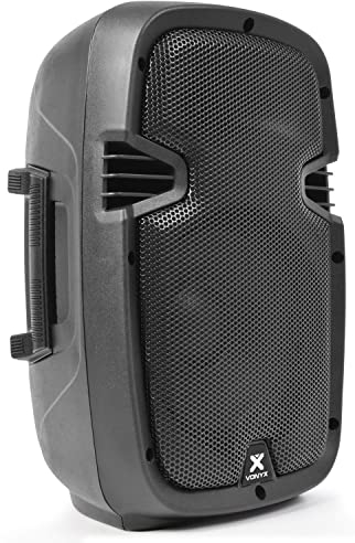 Vonyx SPJ-800A - Altavoz Auto Amplificado woofer de 8 200W Construido en ABS Entrada de línea y micrófono, Control de Graves y Agudos y Salida de línea
