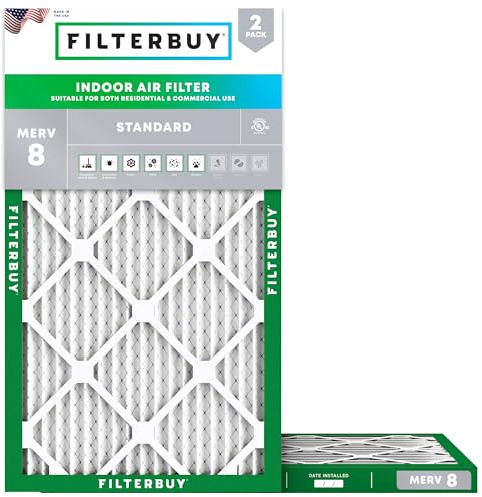 Filterbuy 12,75 x 21 x 1 Luftfilter MERV 8 Staubschutz (2er-Pack), plissierter HVAC AC Ofen Luftfilter Ersatz (tatsächliche Größe: 32,75 x 53,00 x 2,00 Zoll)