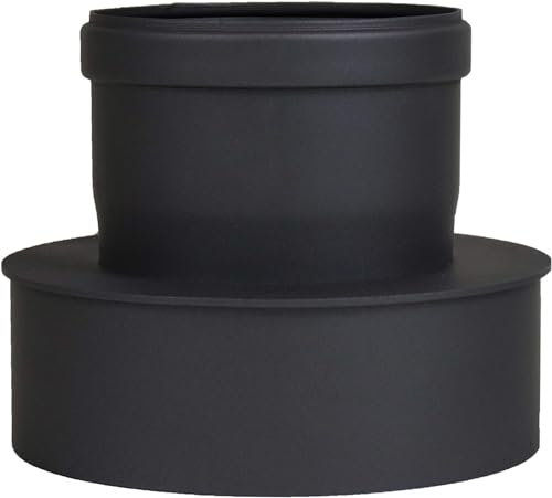 Pelletrohr Ofenrohr Pellet Rauchrohr Kaminrohr Erweiterung Ø 100mm auf 130 mm Ø 100mm auf 150 mm grau schwarz (100mm auf 130 mm, schwarz)