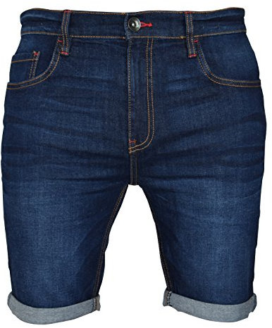 westAce Men's Denim Shorts Slim-Fit Casual Summer Stretch Holiday Super Spandex Knee Length Roll-Up Faded Jeans Half Pant for Men Size 30 to 40 (34, Dark Blue)