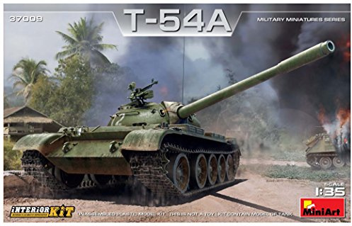 MiniArt 37009 1:35 T-54A m. Interieur-originalgetreue Nachbildung, Modellbau, Plastik Bausatz, Basteln, Hobby, Kleben, Modellbausatz, Zusammenbauen, unlackiert