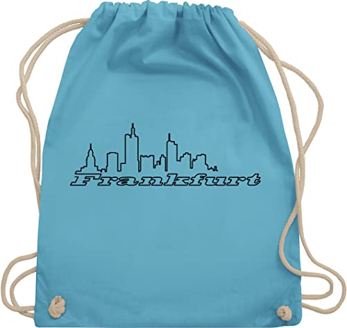 Turnbeutel Rucksack - Frankfurt Skyline FRA - Unisize - Hellblau - stadt frankfurter stoffrucksack städte beutelrucksäcke country beutel beuteltasche beutelrucksack stoffbeutel kinderbeutel bag