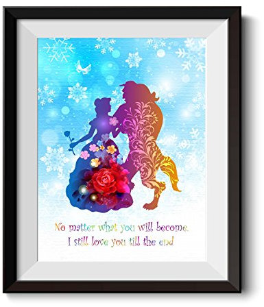 Uhomate Prinzessin Belle Die Schöne und das Biest, Leinwanddruck, Wandkunst, inspirierende Zitate, Wanddekoration, Wohnzimmer, Schlafzimmer, Badezimmer, C019 (20,3 x 25,4 cm)