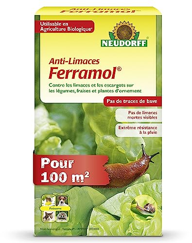 Neudorff Ferramol Anti-lumache – Contro lumache e lumache su Verdure, Fragole e Piante Ornamentali. Pellet per 100 m², 500 g