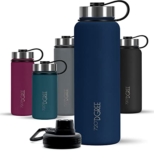 720°DGREE Bouteille Isotherme noLimit – 1200ml | Gourde en Acier Inoxydable d'eau, thé, café, jus, Boisson Chaud ou Froid | Premium de Isolée sous Vide + Gratis Sport Couvercle