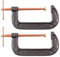 Pair of Large 6 Copper Threaded G Clamps - 150mm Metal/Woodwork C Vices