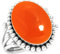Jeweloporium 925 Silber Ringe für Damen Größe 50(15.9) Orange Echt Karneol Edelstein Jahrgang Silber Ringe Halloween Geschenk Solitär Schmuck