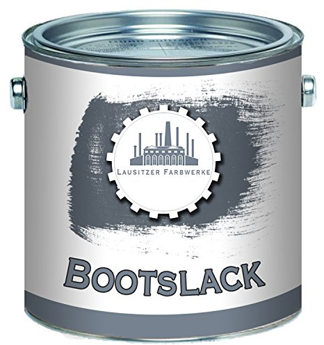 Lausitzer Farbwerke traditioneller 2-K Yachtlack im SET für GFK/Polyester/Kunststoff inkl. Härter Bootslack GLÄNZEND FARBAUSWAHL und farblos Bootsfarbe Yachtfarbe Lack (1 L, Rotbraun RAL 8012)