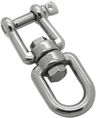 Grillo Girevole Doppio Girevole Con Perno V4A Forcella Ancoraggio Occhio-Occhio Per Tende Da Sole Altalena Amaca, Variante:Occhio -Mascella | 10mm | 2 Pezzi