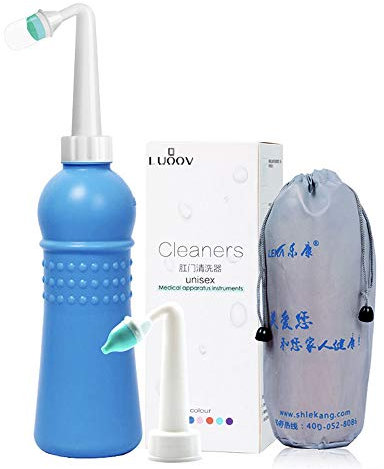 Tragbares Bidet für Toilette - Hand-Bidet Sprüher - 500 ml Reise-Bidet, persönliche Hygiene-Bidets, Reinigungsgerät - mit Aufbewahrungstasche, weich blau