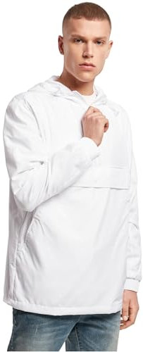 Build Your Brand Basic Pull Over Jacket Coupe-Vent, Blanc, L Homme
