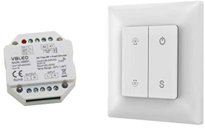 VBLED®Inatus RF-lichtschalter Wandfernbedienung schalter KIT inkl. Dimmer - 230V - Max 1A