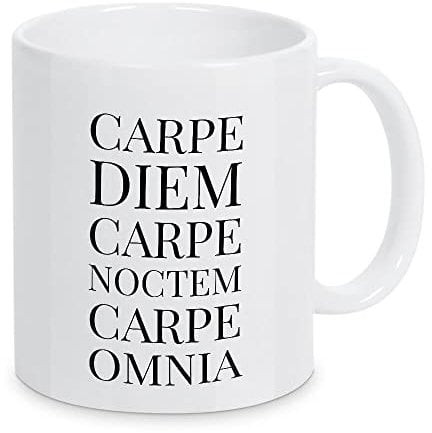 artboxONE Tasse Carpe Diem Carpe Noctem von Emanuela Carratoni - Kaffeetasse Typografie