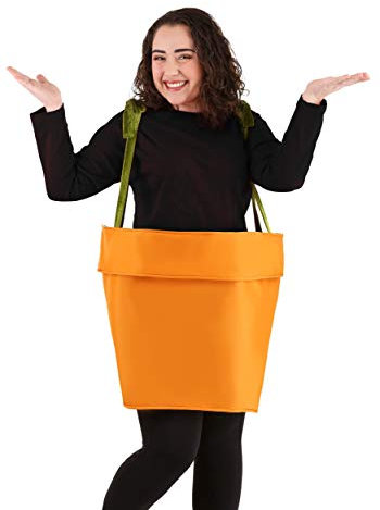 Plus Size Adult Flower Pot Fancy Dress Costume Standard Brown