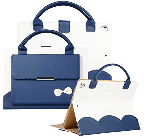 LCHDA Coque pour iPad Mini 5 2019 7,9 Pouces,Sac à Main Élégant Belles Filles Femmes Portable Porte-Documents Magnétique Support en Cuir PU Couverture Housse Étui avec Veille/Réveil Automatique- Bleu