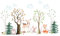 Wandtattoo Waldtiere 200x110 cm I Blätter Fuchs Reh Igel Vogel Wald Kinderbilder Junge Kinderzimmer Mädchen Aufkleber Osomhome
