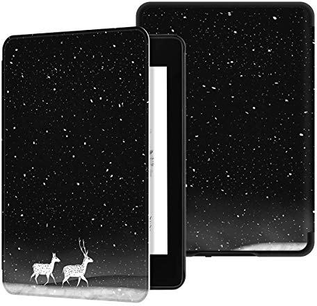 Kindle Paperwhite 4-Lederhülle, kompatibel mit der 10. Generation (2018), JMH PU-Leder-Schutzhülle mit Handschlaufe/Auto Wake/Sleep