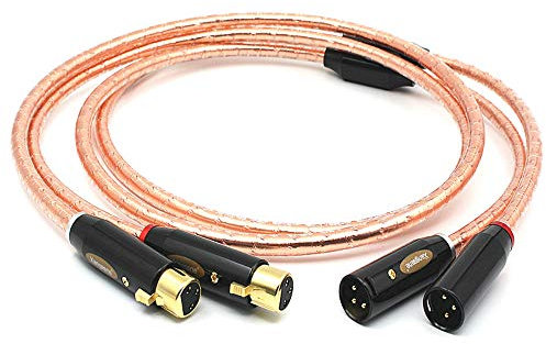 Signature HiFi Audio XLR Balanced Cable OCC 24K Square Core Copper Wire (3.3ft/1m)
