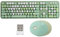 Wireless Keyboard and Mouse Combo, 2.4G Farbige Retro Round Keycaps Keyboard, 104 Tasten / 1600 DPI Retro Keyboard Mouse Set - USB-Empfänger für XP/für 7 / für 8 /